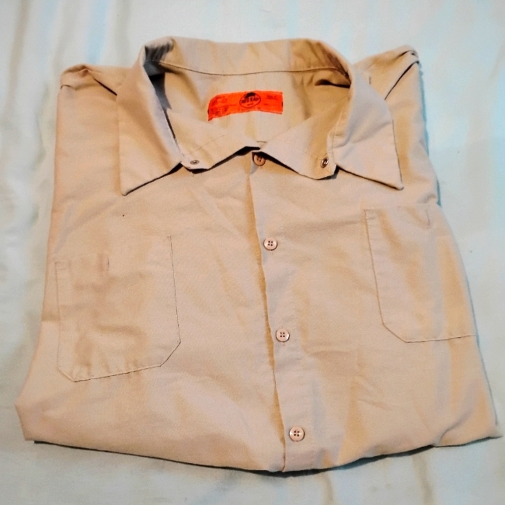 NWOT Mens Tan Buttonup Casual to Dressy Top By Red Kep Company Size 4X